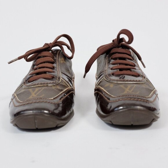 Louis Vuitton sneakers trainers 38.5 US 8.5 leather gold monogram LV - Picture 11 of 12